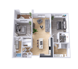 Apartamento de dos dormitorios y dos baños