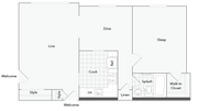 Adams 1-Bedroom Floorplan