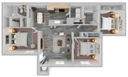 3 Bedroom 2 Bath 1,050 Sq. Ft.