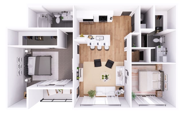 Spacious 2-Bedroom with 1016 Square feet featuring upgraded finishes throughout! - Tillmore-2D