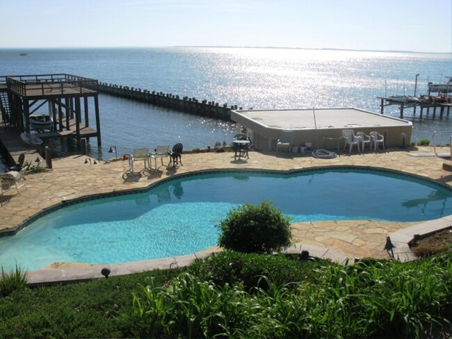 12 feet deep, lights for evening swims, panoramic Chesapeak Bay views - 1301 Rogers Rd Apartments Unit 1