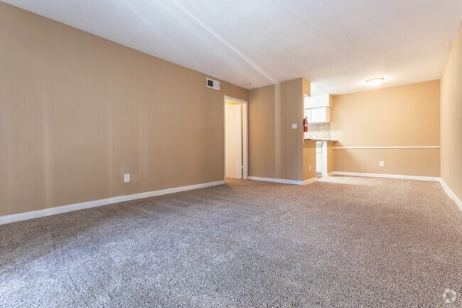 Living Room, Dining Room, and Kitchen - The Crest Apartments