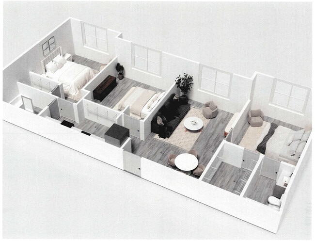 3-Bedroom, 971 sq ft