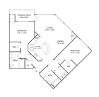 2 BR x 2 BA - E | 2-Bedroom Floorplan