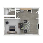 Junior 1-Bedroom Floor Plan, 425sq ft