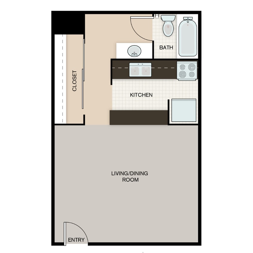 Studio 1 Bath 450 SQFT -  – Studio / 1 Bath Apartment in Uptown Location...