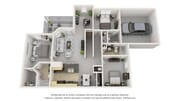 A 3D floor plan rendering of The Viera with Garage.