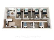 4x2 D1 Bedroom Floor Plan - Stateside