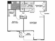 Floorplan- 1 bedroom/1 bath