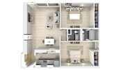 2 Bedroom x 1.5 Bathroom