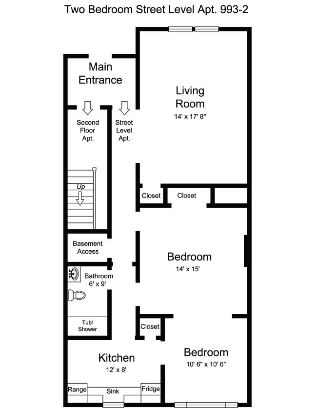 Floor Plan - 993 National Rd Apartments Unit 2