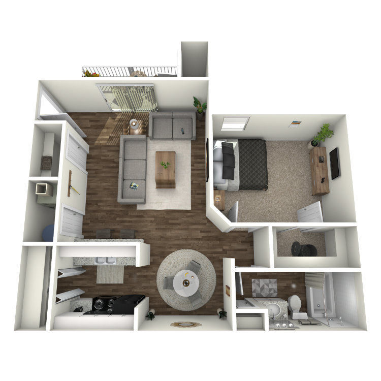 Floor Plan - 1 Bedroom 1 Bath