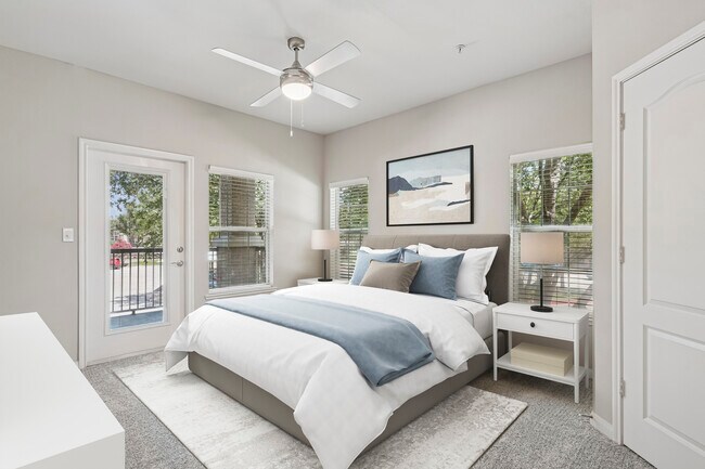 Bedroom with carpet