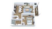CampusView_Floorplans3D-com_1Bed _A