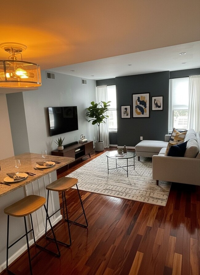 Comedor y sala de estar principales - Amueblados - 1763 Columbia Rd NW Unidad 401