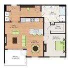 One Bedroom One Bath (1062 SF)