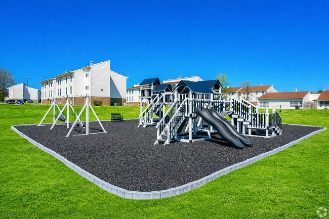 Clean and vibrant playground lawn