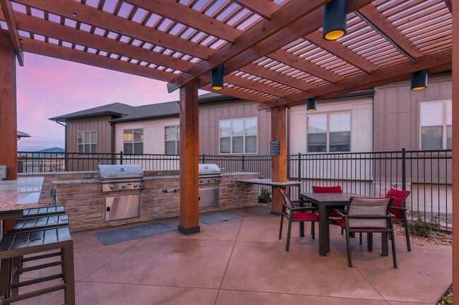 Barbecue grills and dining area