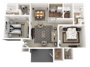 2 Bedroom 2 Bath 1128 SQFT