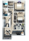 Two Bedroom | Two Bathroom | 1085 Square Feet