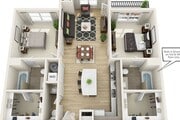2 Bedroom, 2.5 Bath ¦ 1,081 Sqft