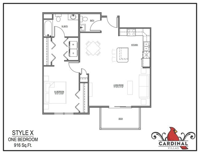 Photo - Spacious 1-bedroom, 1.5 bath, 1st floor, with elevated deck, available 07/01/2026 Unit 30-102