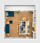 Studio Furnished 3D View