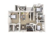 3 bed 2 bath Kensington floor plan