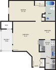 1HAB, 1BA (Style A1) | 690 ft².