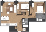 H - 2B floor plan The Girard