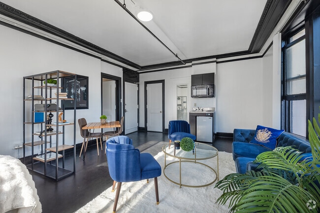 Estudio - 265 pies cuadrados - Sala de estar y cocineta - Alexandria Apartments