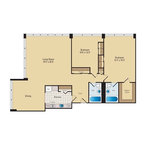 Floor Plan - 2 Bed - 2 Bath | B05
