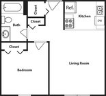 1 Bedroom Floorplan