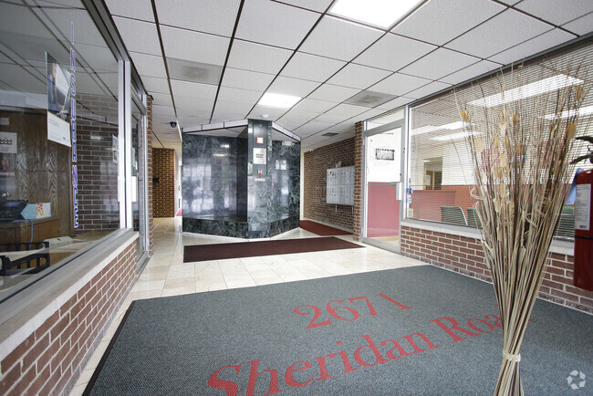 Entrance to mailboxes - Sheridan Center Apartments