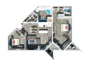 East 2Br2Ba 1255sq.ft.
