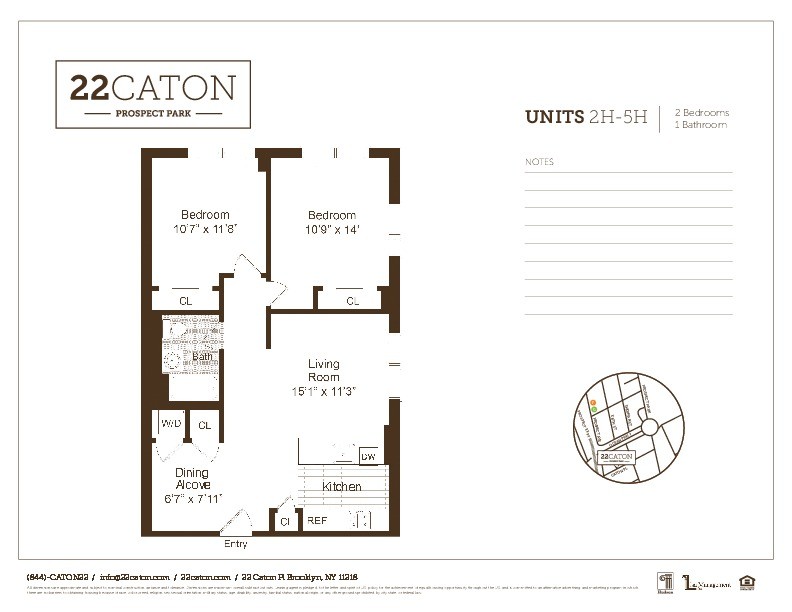 Floor Plan - 2 Bedroom / 1 Bathroom