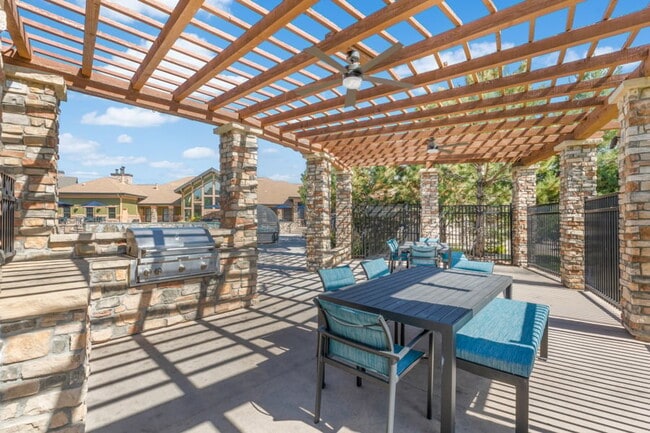 Outdoor pavilion with grills and ample seating