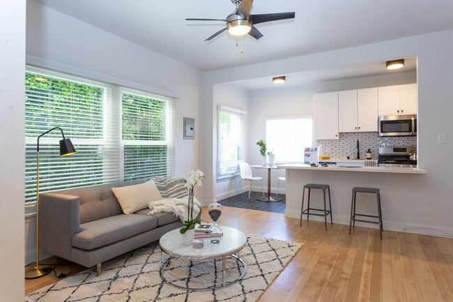 Kitchen and Living Area - Sienna on Sanborn Apartments