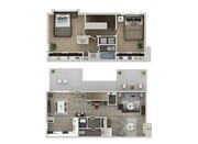 Two Bedroom Two Half Bath Floor Plan