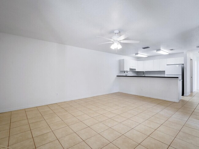 large living room/dining room, open to the kitchen