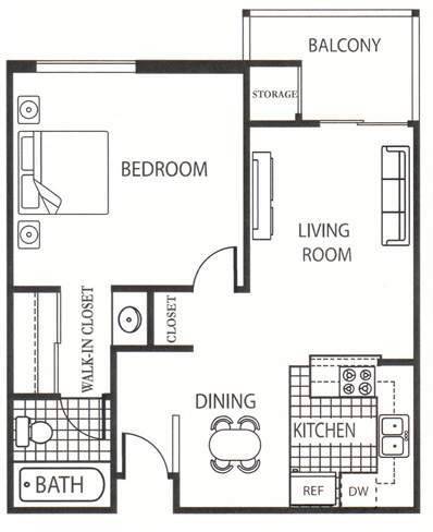 One Bedroom Aspire Floor Plan