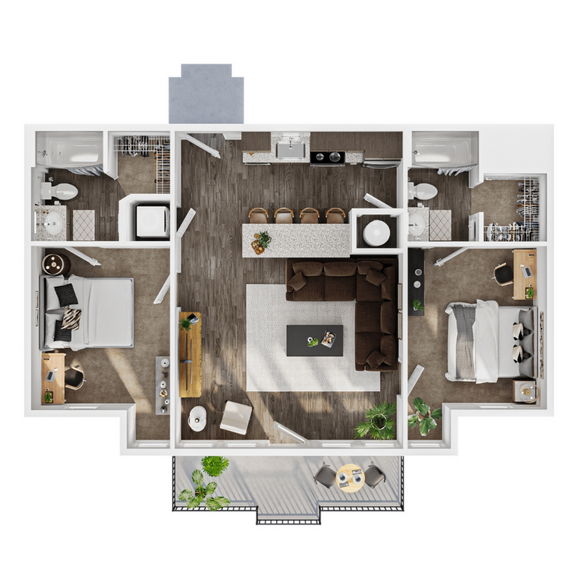 2 BR Flat - 2BR/2BA - Flat