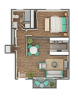 Omega 1x1 Floorplan