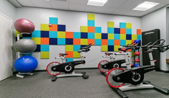 Equipped with kettle bells, TRX band, battle ropes, and kickboxing stand