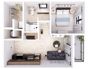 Explore the elegance of urban living with this efficient, stylish floor plan.