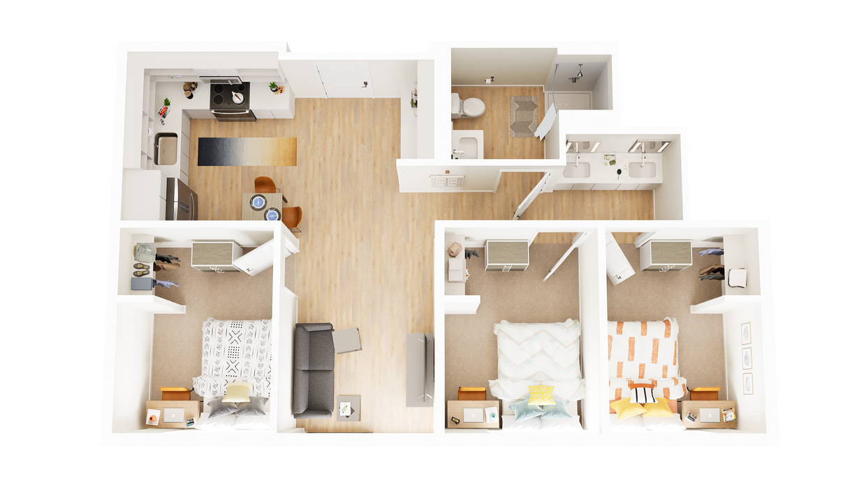 3x1 - 3 Bedroom A