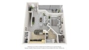 A 3D floor plan rendering of The Sicilian.