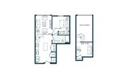 One Bedroom One Bath Loft (768 SF)