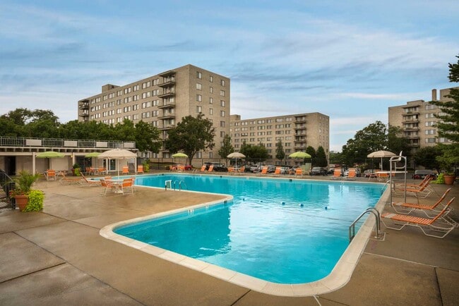 Relaxing swimming pool at Top of the Hill Apartments in Temple Hills, MD