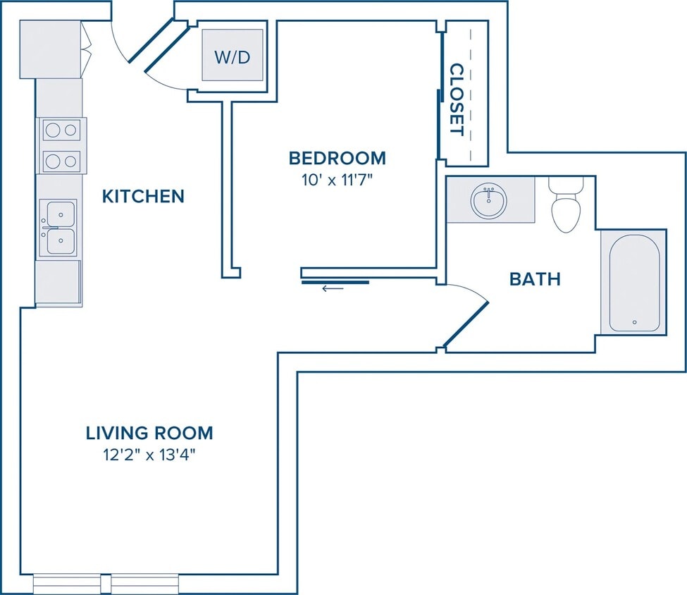 A10 one bedroom one bathroom 615 square foot to 752 square foot home - A10